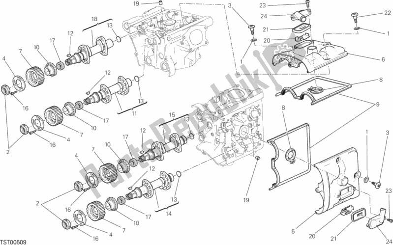 All parts for the Camshaft of the Ducati Monster 1200 S USA 2015